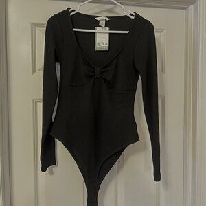 H&M Black Long-sleeve Bodysuit